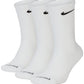 Meias de treino Nike Dry Everyday Cushion Crew para homem, pacote com 3, brancas, tamanho grande