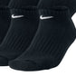 Pacote com 6 meias Nike Cotton No Show Masculinas, Pretas, Tamanho Grande
