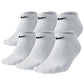 Meias Nike Masculinas de Algodão com Almofada Invisível Brancas Tamanho Grande