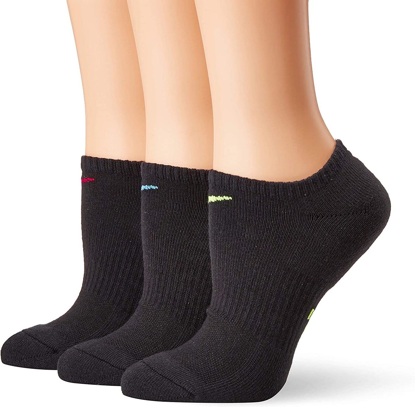 Nike Everyday Cushion No Show Feminino 3 Pares Preto Tamanho Médio