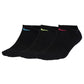 Nike Everyday Cushion No Show Feminino 3 Pares Preto Tamanho Médio