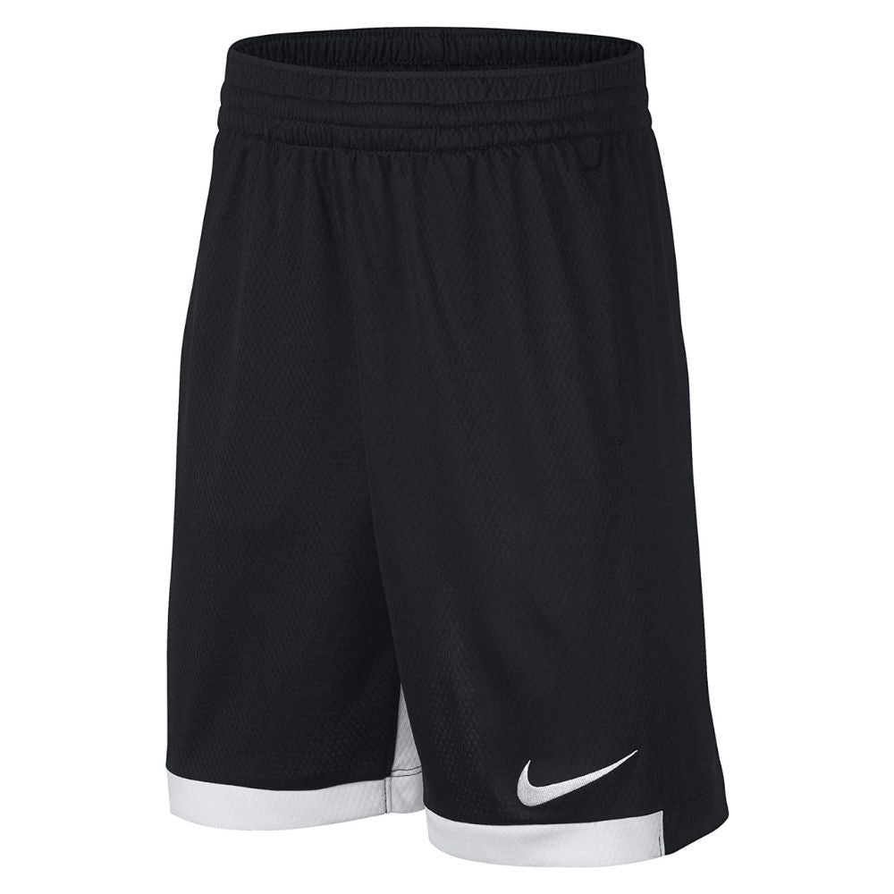 Nike 8" Dry Short Trophy, shorts de treino Dri-FIT para meninos, shorts esportivos, preto/branco/branco, P