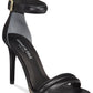 Sandálias femininas Kenneth Cole Brooke com tira no tornozelo, pretas, tamanho 5,5 M