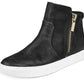 Tênis esportivo feminino Kenneth Cole Kiera com zíper e acolchoado, preto, tamanho 9,5 M