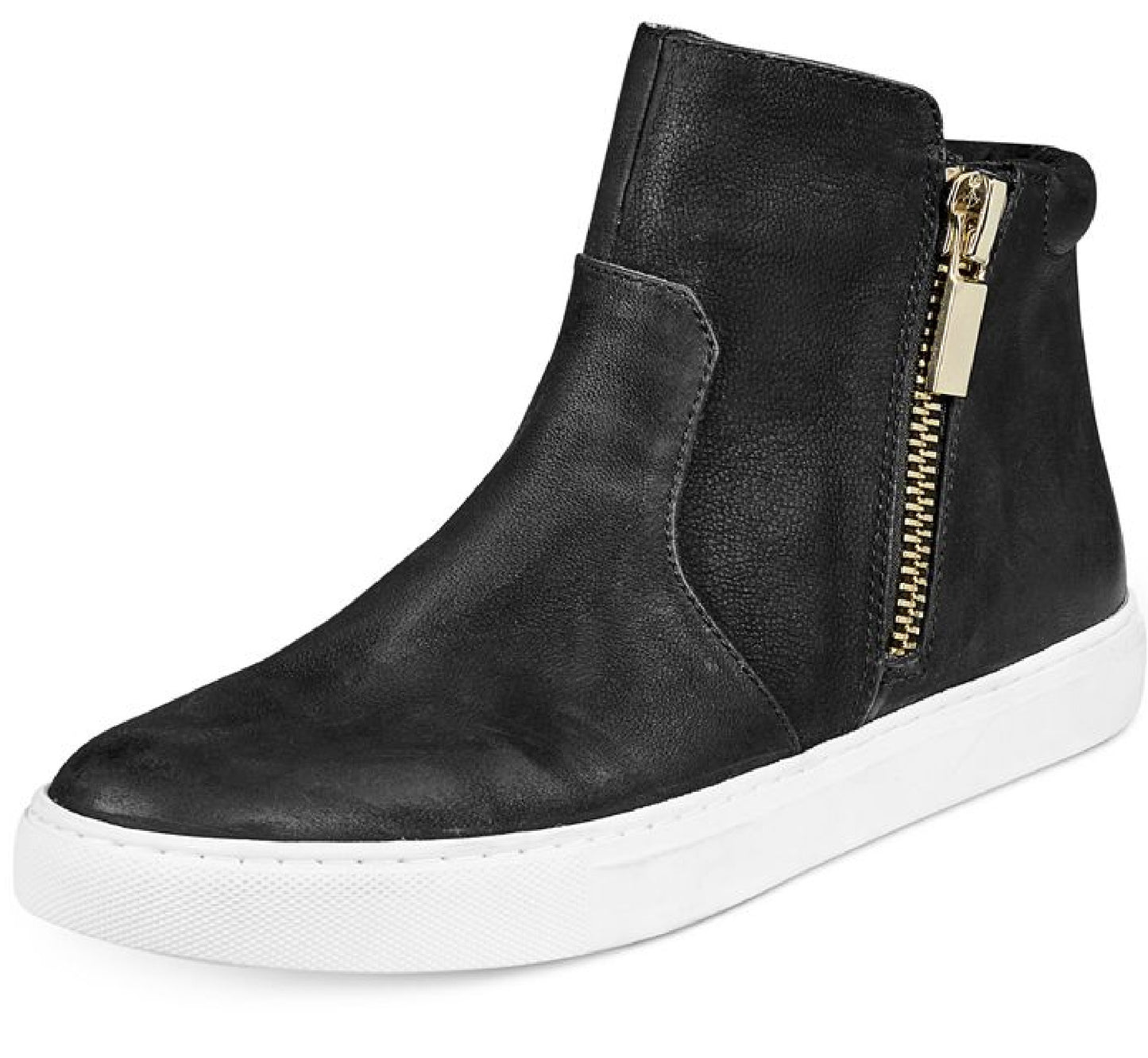 Tênis esportivo feminino Kenneth Cole Kiera com zíper e acolchoado, preto, tamanho 9,5 M