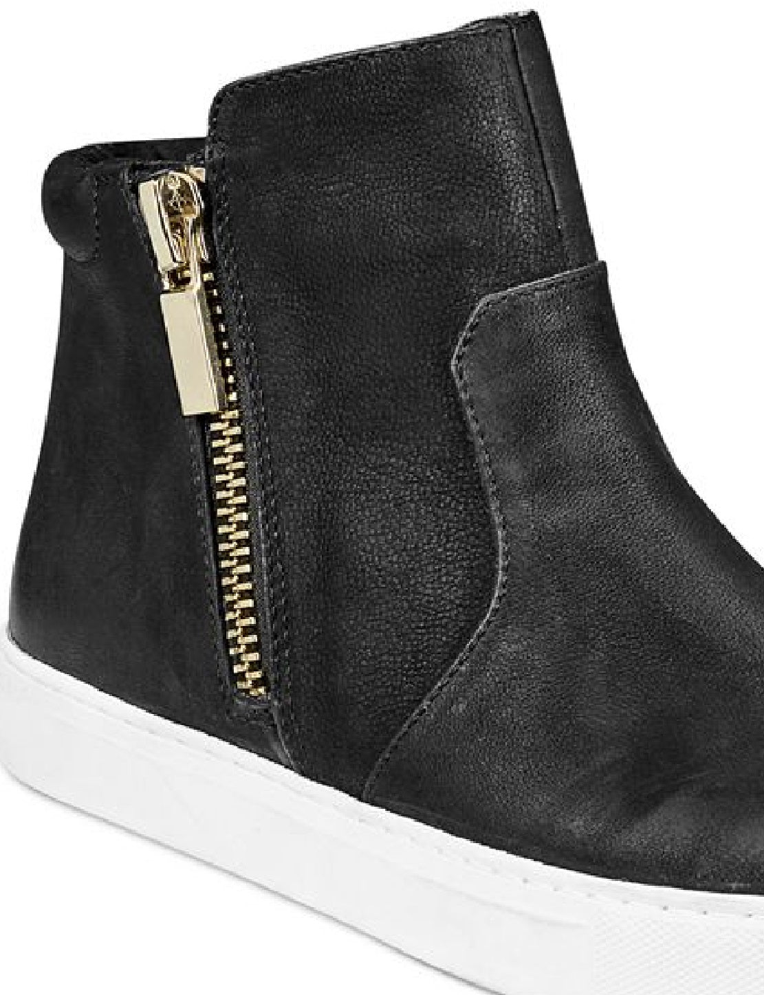 Tênis esportivo feminino Kenneth Cole Kiera com zíper e acolchoado, preto, tamanho 9,5 M