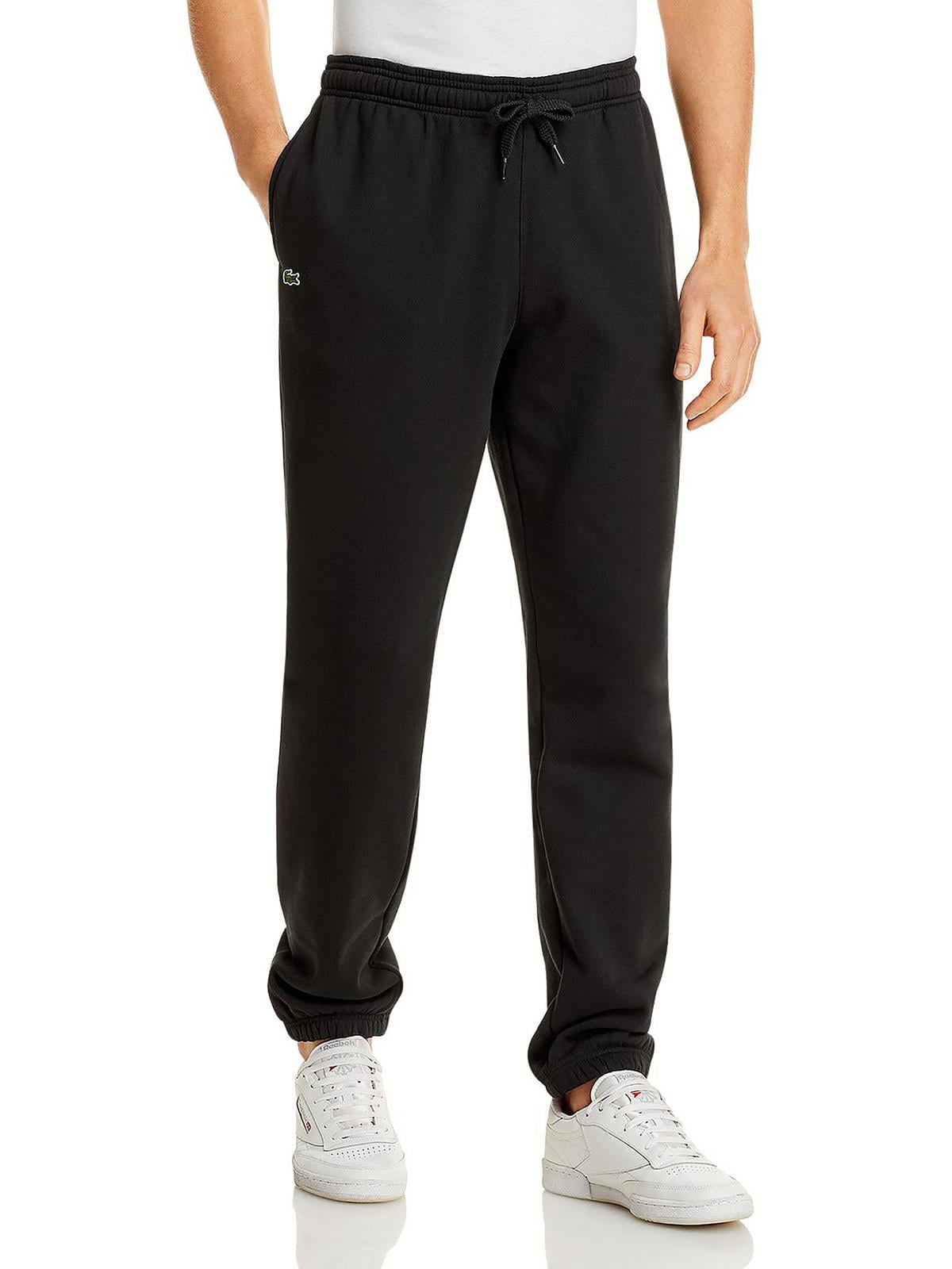 Calça Lacoste Masculina Sport Brushed Fleece com Abertura Elástica na Perna, Preta, Tamanho XXGG