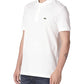 Camisa polo masculina Lacoste Slim Fit Piquet, branca, tamanho 4