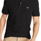 Camisa polo masculina Lacoste Slim Fit Piquet, preta, tamanho 7