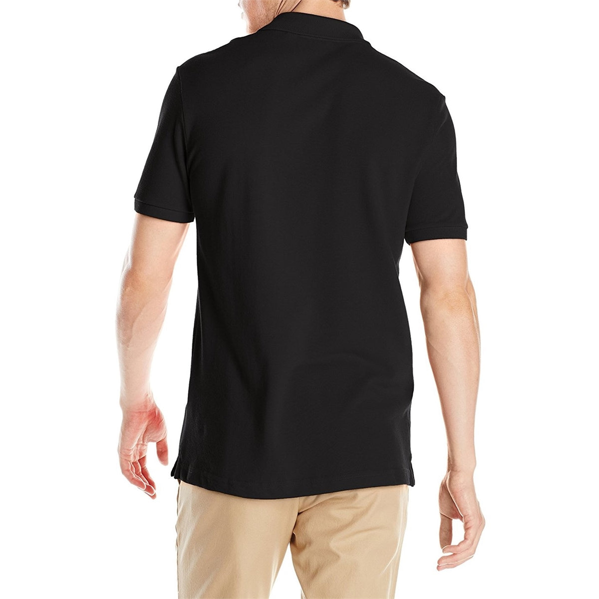 Camisa polo masculina Lacoste Slim Fit Piquet, preta, tamanho 7