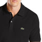 Camisa polo masculina Lacoste Slim Fit Piquet, preta, tamanho 7