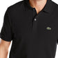 Camisa polo masculina Lacoste Slim Fit Piquet Preta Tamanho 6