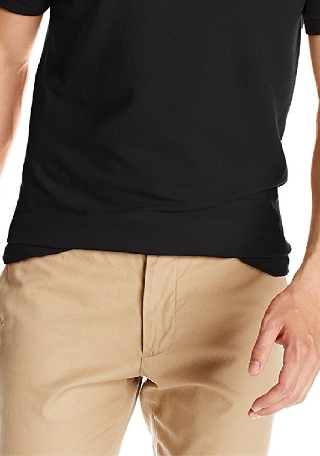 Camisa polo masculina Lacoste Slim Fit Piquet Preta Tamanho 6