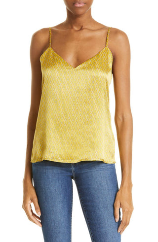 Camisola de seda com estampa de corrente L'Agence Jane XX-Large em Goldchamp