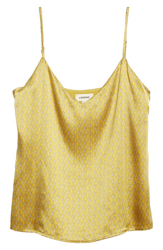 Camisola de seda com estampa de corrente L'Agence Jane XX-Large em Goldchamp