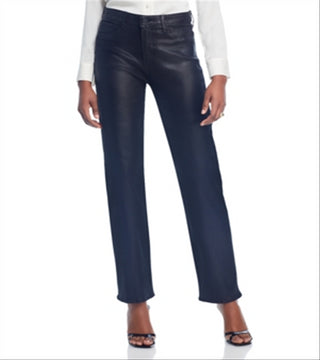 L'agence Women's Coated Noir High Rise Straight Leg Jeans Size 26