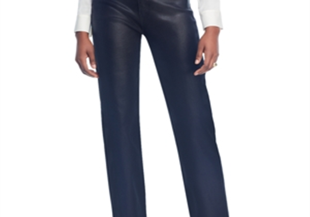 Calça jeans feminina L'Agence Coated Noir cintura alta perna reta tamanho 26