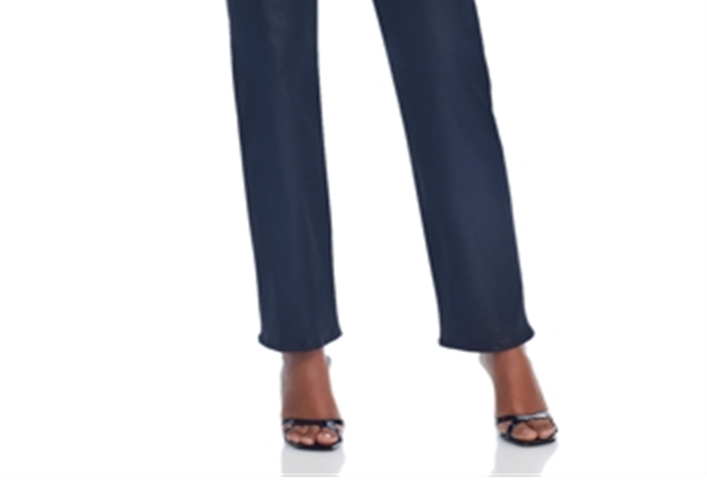 Calça jeans feminina L'Agence Coated Noir cintura alta perna reta tamanho 26