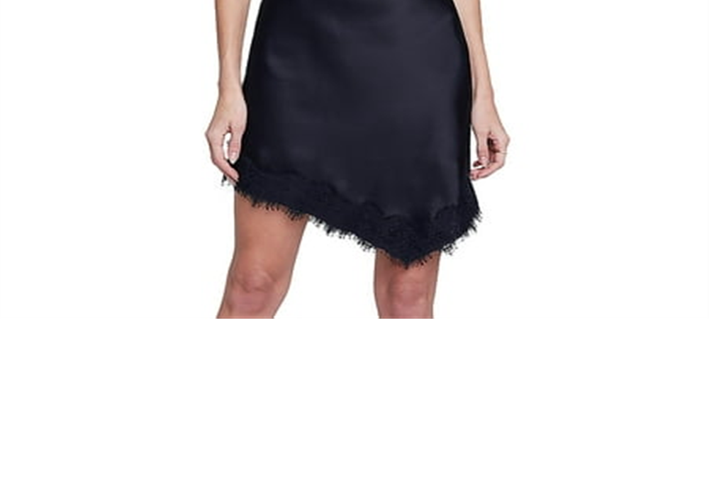 Vestido de seda com decote em V feminino L Agence, preto