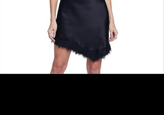 Vestido de seda com decote em V feminino L Agence, preto