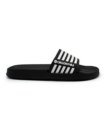 Chinelos listrados masculinos Akademiks, pretos, tamanho 12 M