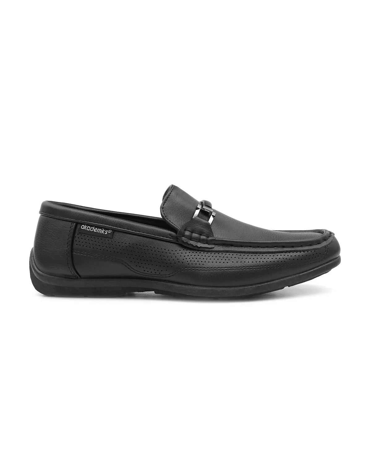 Sapatos mocassim masculinos Akademiks Stride Driving Slip On, pretos, tamanho 11 M