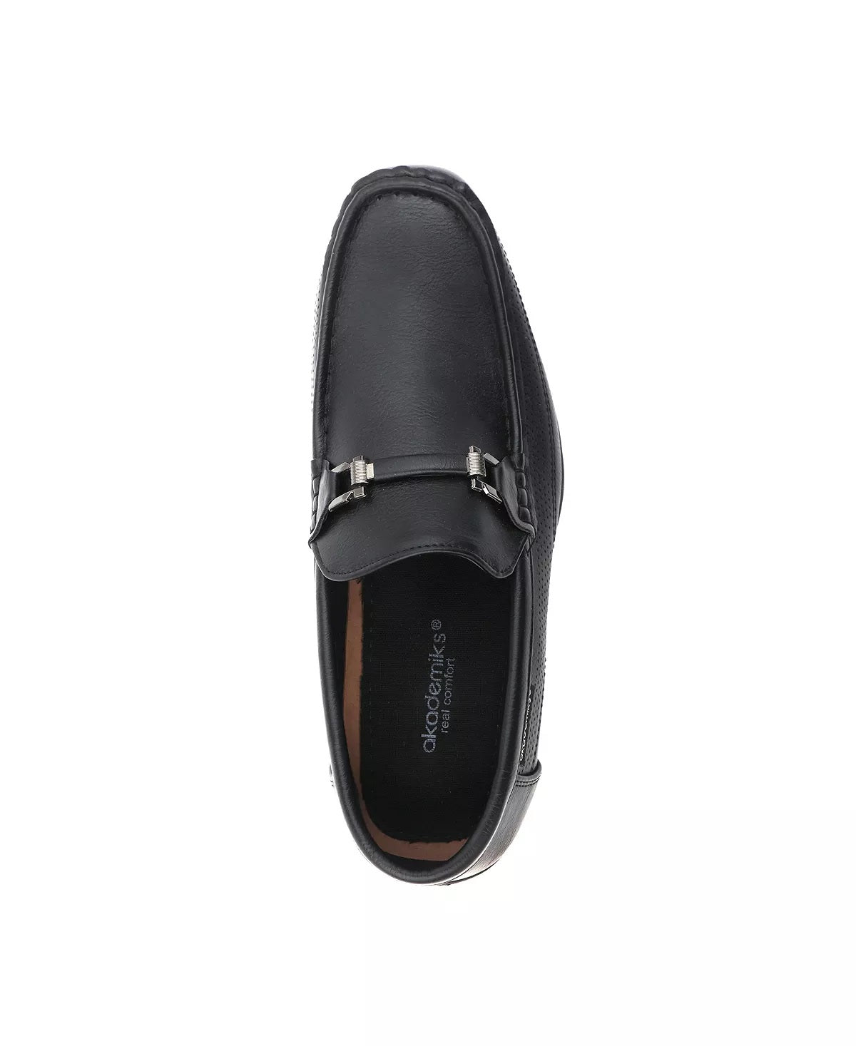 Sapatos mocassim masculinos Akademiks Stride Driving Slip On, pretos, tamanho 11 M