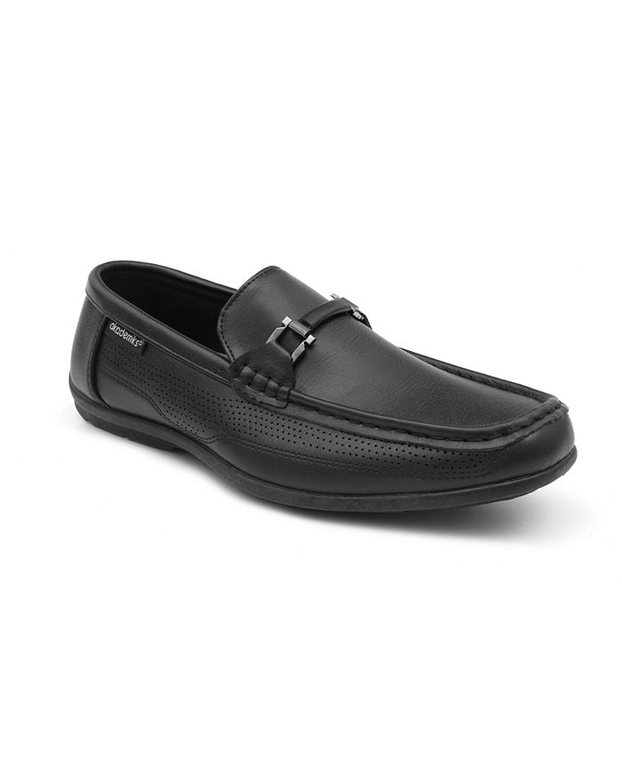 Sapatos mocassim masculinos Akademiks Stride Driving Slip On, pretos, tamanho 11 M