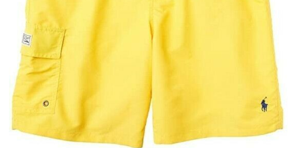 Calção de banho Polo Ralph Lauren Kailua Classic Fit masculino, amarelo, tamanho grande