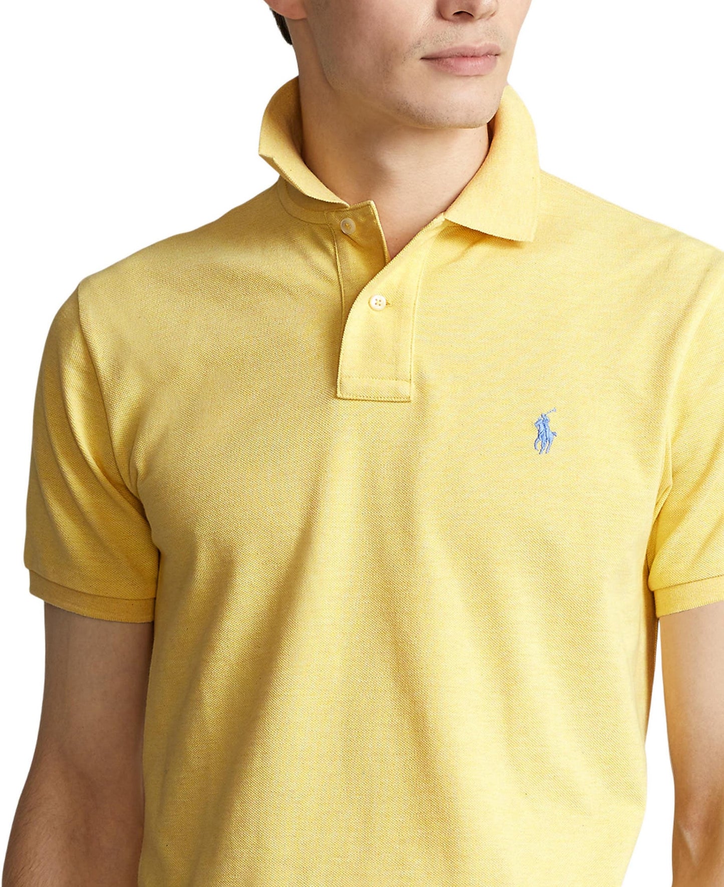 Polo Ralph Lauren Masculino Classic Fit Algodão Malha Polo Amarelo Tamanho XX-Grande