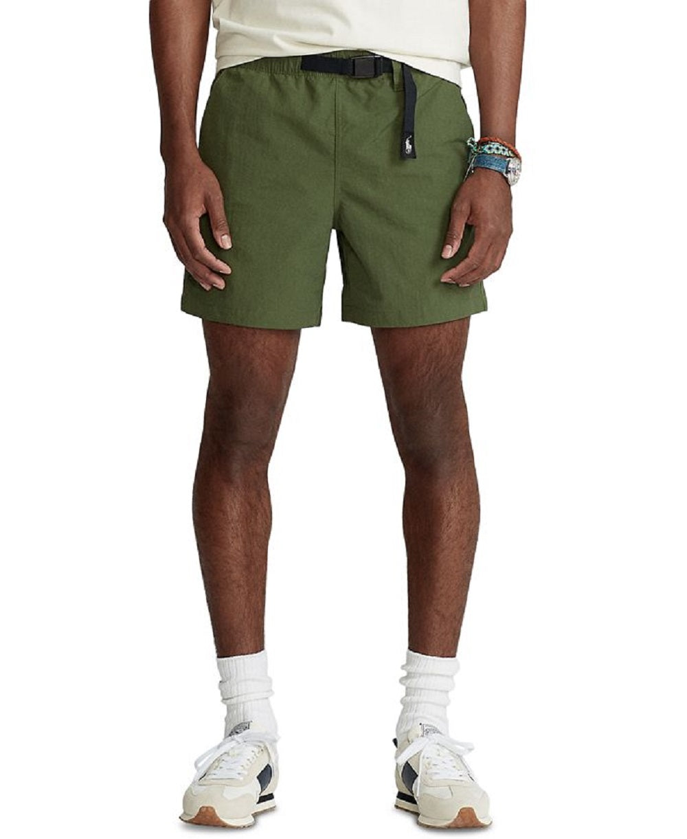 Shorts de escalada masculino Polo Ralph Lauren em nylon reciclado, verde, tamanho pequeno