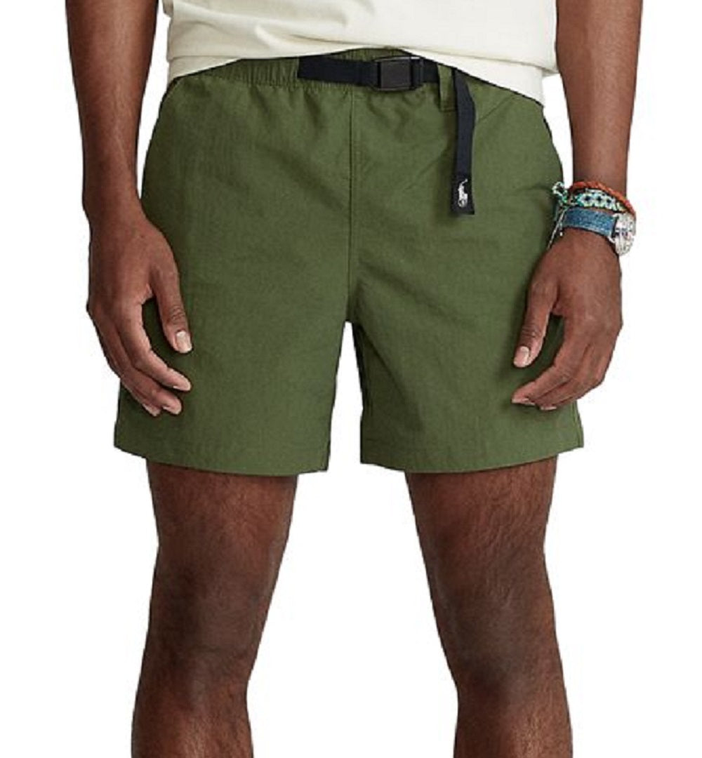 Shorts de escalada masculino Polo Ralph Lauren em nylon reciclado, verde, tamanho pequeno