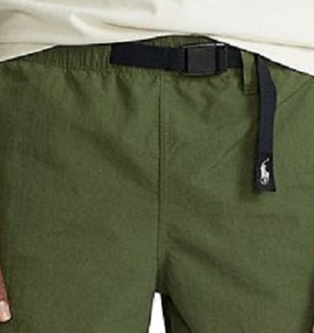 Shorts de escalada masculino Polo Ralph Lauren em nylon reciclado, verde, tamanho pequeno