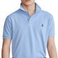 Camisa polo masculina de malha Polo Ralph Lauren azul, tamanho médio