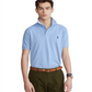Camisa polo masculina de malha Polo Ralph Lauren azul, tamanho médio