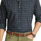 Camisa Polo Ralph Lauren Masculina de Algodão Sarja Xadrez Classic Fit Azul Tamanho Médio