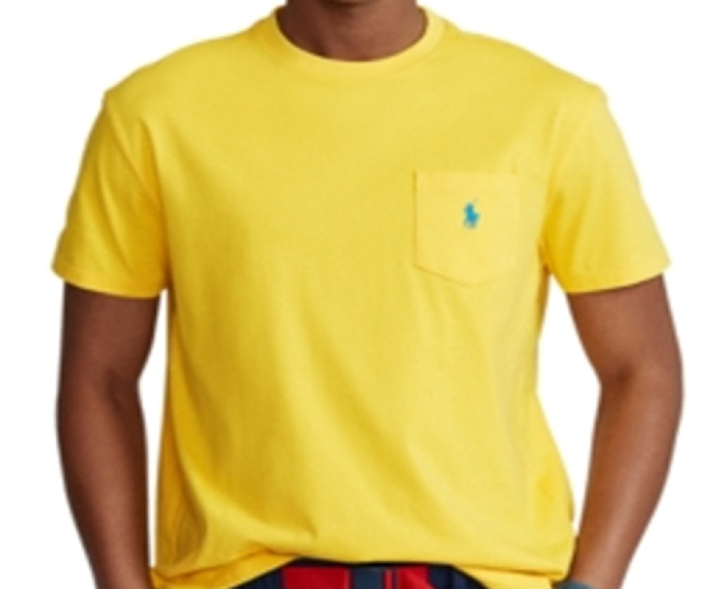 Camiseta Polo Ralph Lauren Masculina Gola Redonda Bolso Amarela Tamanho XX-G