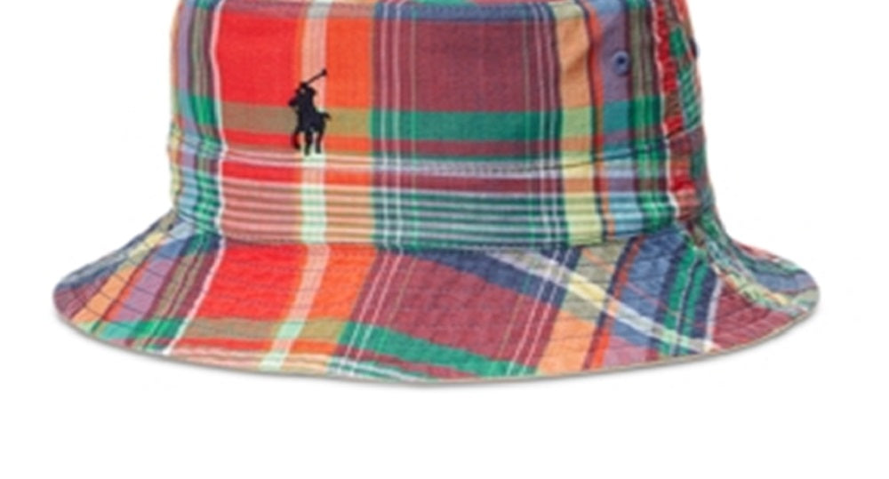 Chapéu Bucket Madras Reversível de Algodão Polo Ralph Lauren Masculino Tamanhos Sortidos Grande