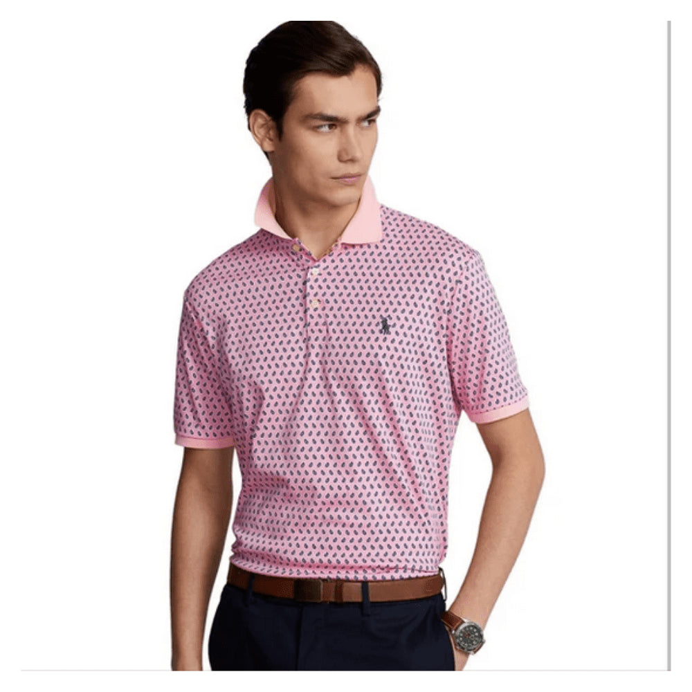 Camisa polo masculina Polo Ralph Lauren Classic Fit de algodão macio, rosa, tamanho extragrande