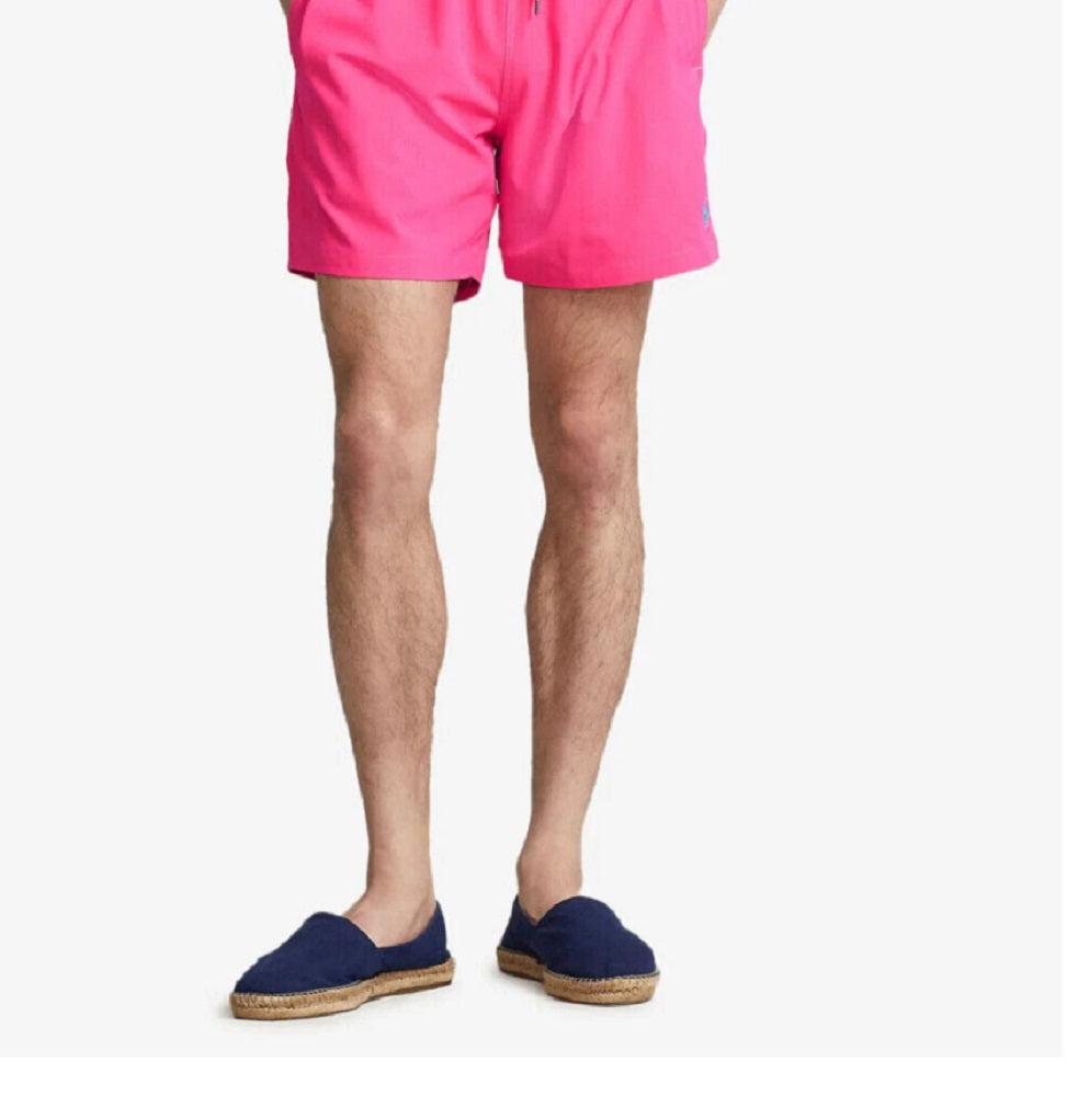 Calção de banho Polo Ralph Lauren Traveler Classic masculino rosa tamanho grande