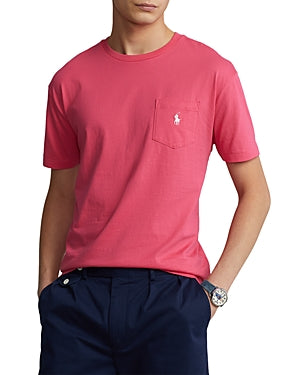 Camiseta Polo Ralph Lauren Masculina Classic-Fit com Bolso Rosa Choque Tamanho GG