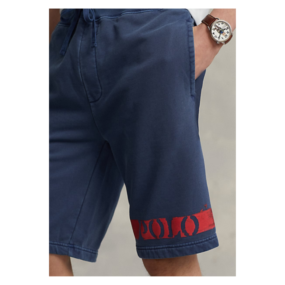 Shorts de lã com logotipo Polo Ralph Lauren masculino, azul, tamanho pequeno