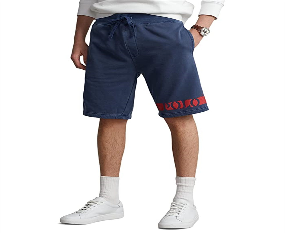 Shorts de lã com logotipo Polo Ralph Lauren masculino, azul, tamanho pequeno