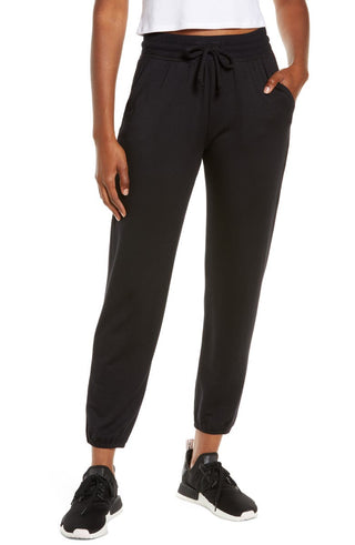 Calça de moletom Beyond Yoga Weekend preta, tamanho P