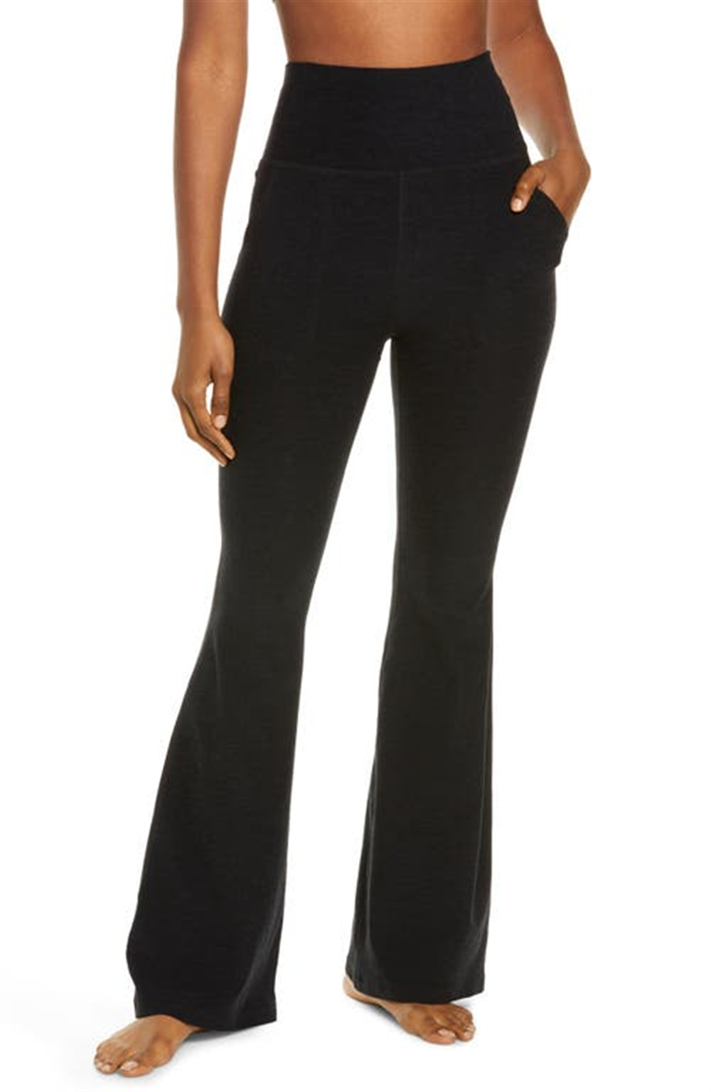 Calça Legging Flare de Cintura Alta Beyond Yoga, Darkest Night, Tamanho Médio