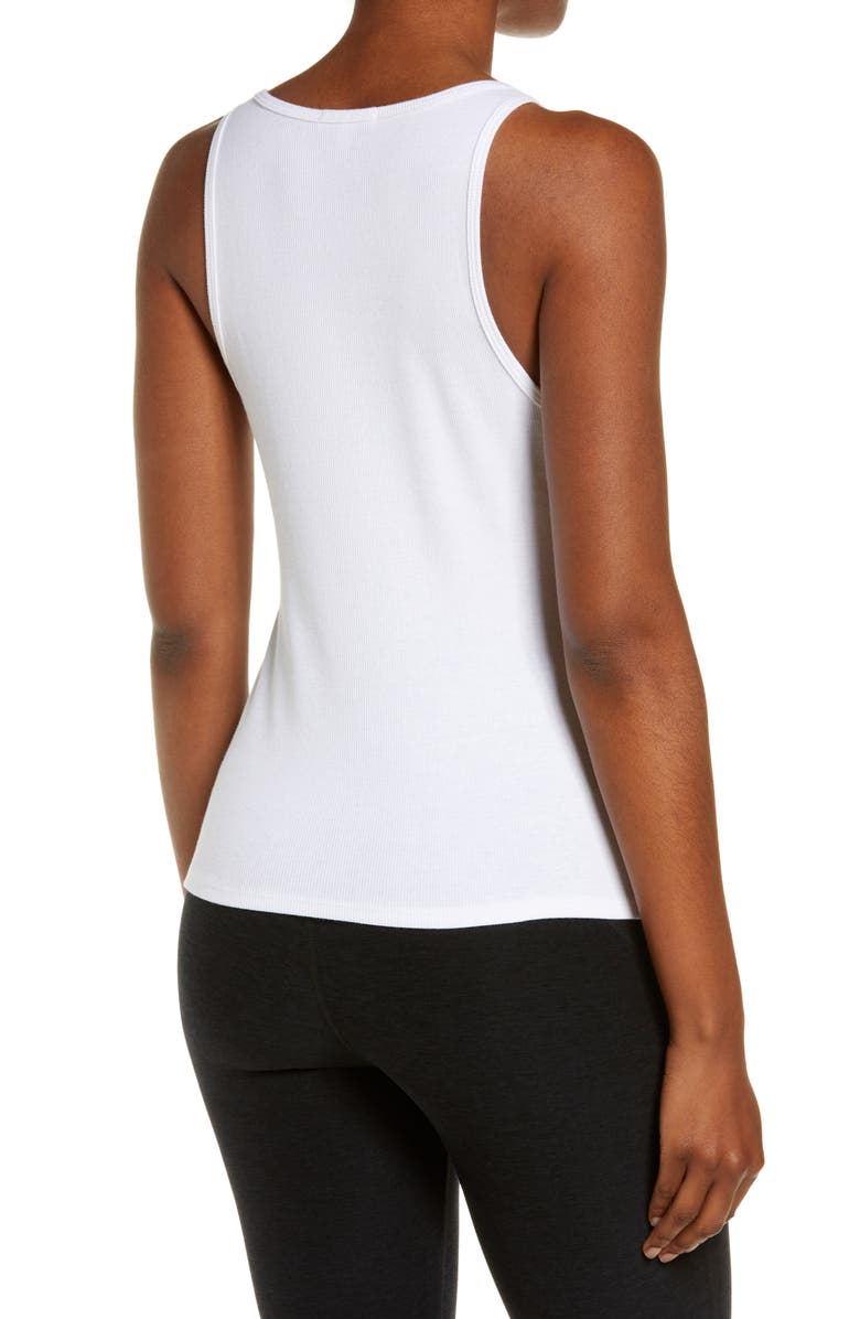 Além do Yoga, Take the Plunge Rib Tank em Redflower, tamanho grande, vermelho