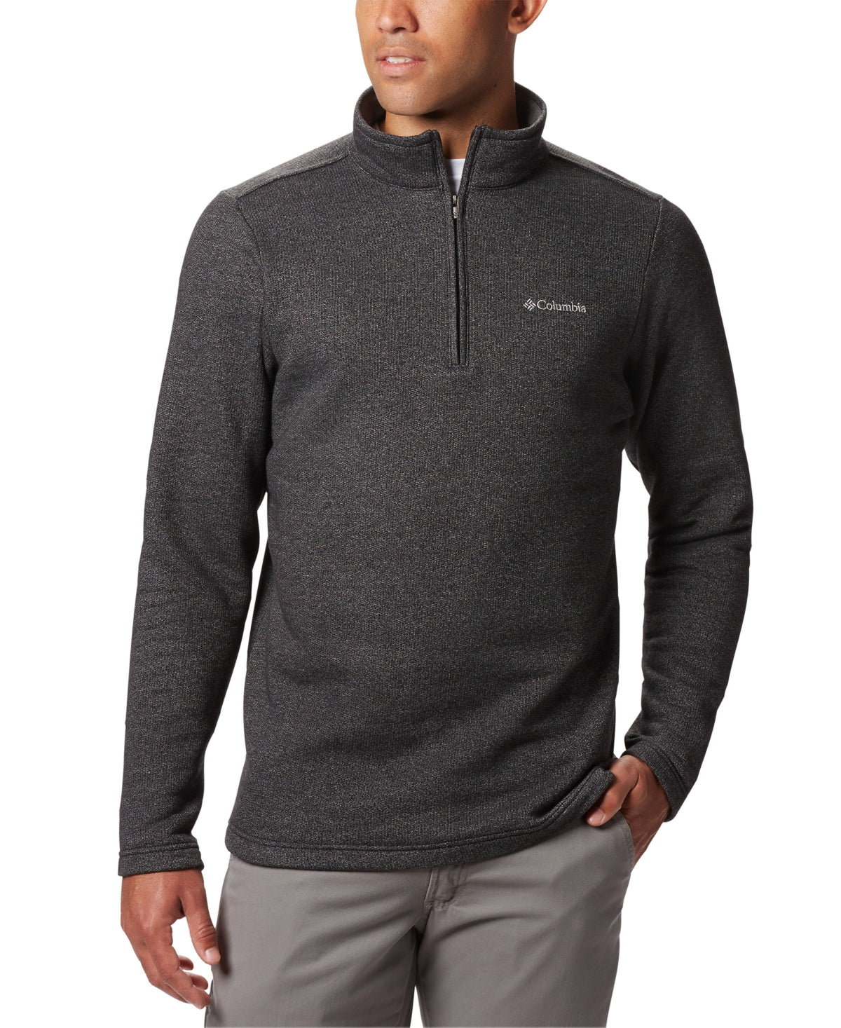 Moletom Columbia Great Hart Mountain III com zíper e meio zíper, tamanho médio, preto, masculino