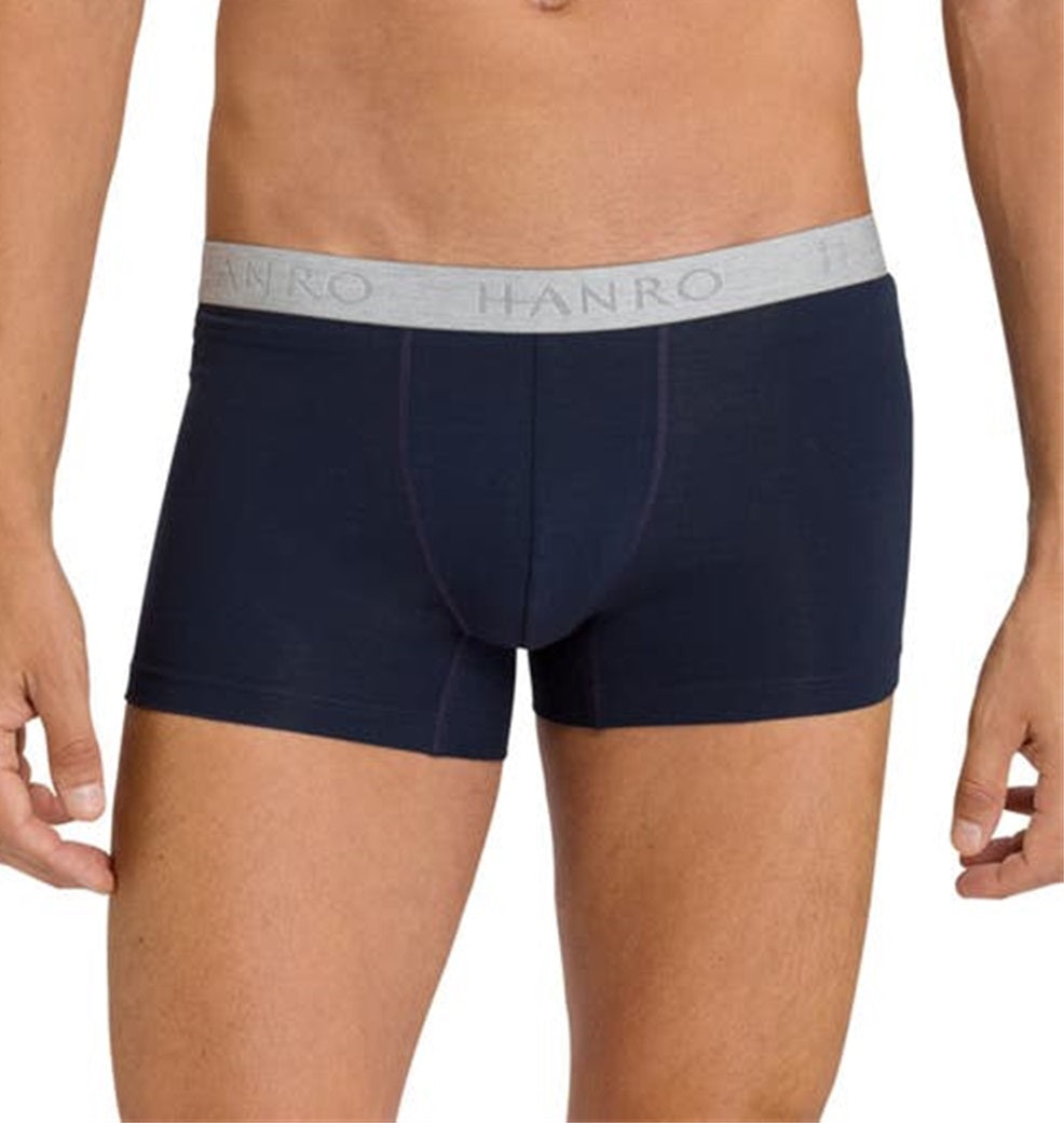 Pacote com 2 cuecas boxer Hanro Cotton Essentials masculinas, azul, tamanho pequeno