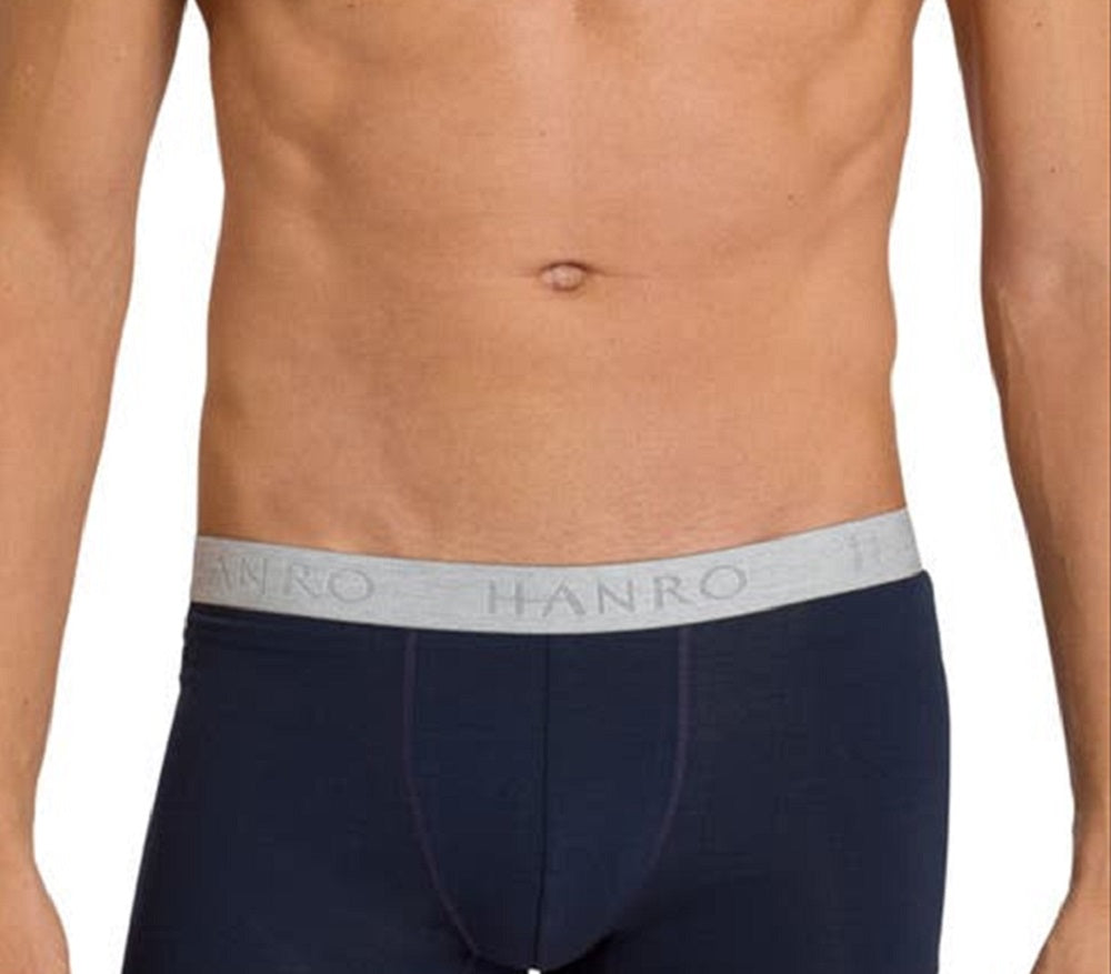 Pacote com 2 cuecas boxer Hanro Cotton Essentials masculinas, azul, tamanho extragrande