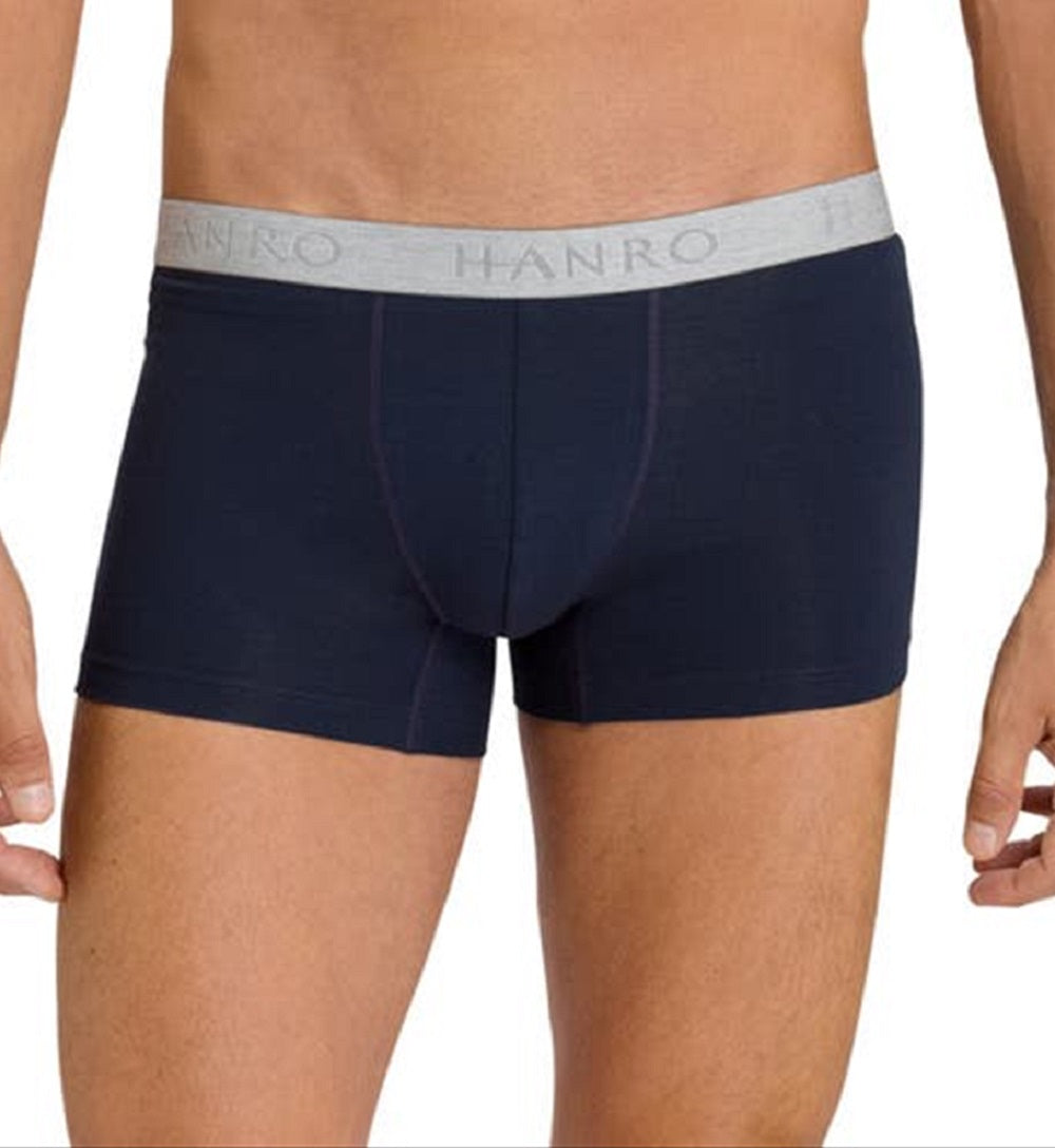 Pacote com 2 cuecas boxer Hanro Cotton Essentials masculinas, azul, tamanho extragrande